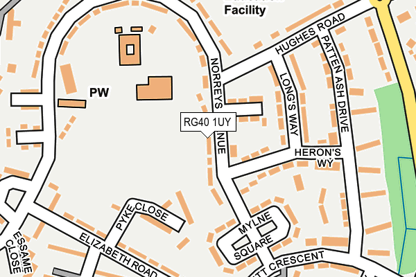 RG40 1UY map - OS OpenMap – Local (Ordnance Survey)