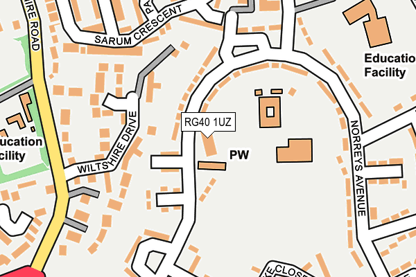 RG40 1UZ map - OS OpenMap – Local (Ordnance Survey)