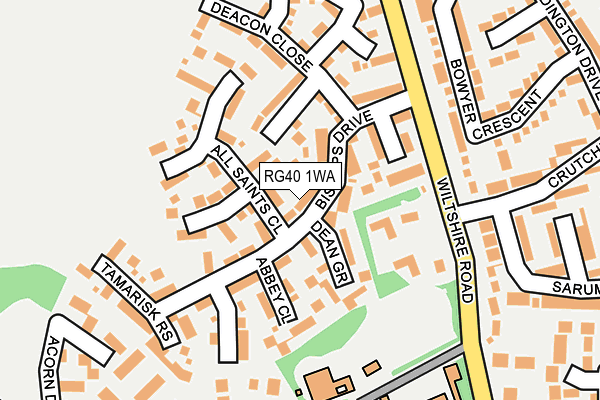 RG40 1WA map - OS OpenMap – Local (Ordnance Survey)