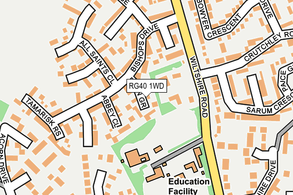 RG40 1WD map - OS OpenMap – Local (Ordnance Survey)