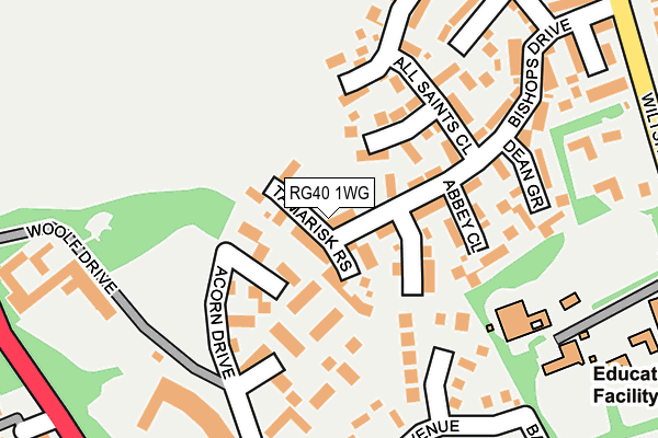 RG40 1WG map - OS OpenMap – Local (Ordnance Survey)