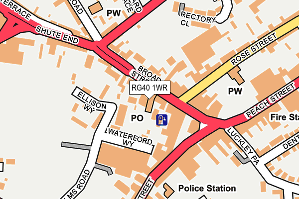 RG40 1WR map - OS OpenMap – Local (Ordnance Survey)