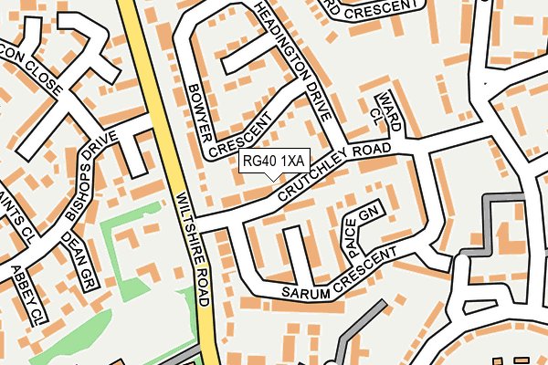 RG40 1XA map - OS OpenMap – Local (Ordnance Survey)