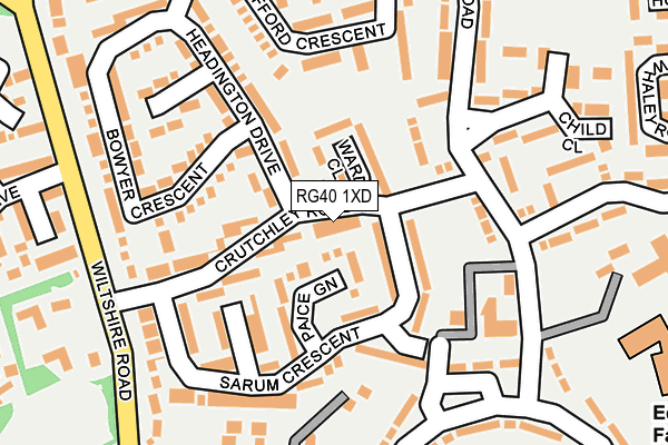RG40 1XD map - OS OpenMap – Local (Ordnance Survey)