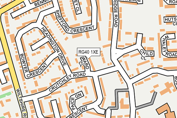 RG40 1XE map - OS OpenMap – Local (Ordnance Survey)