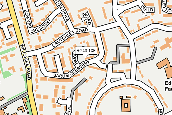 RG40 1XF map - OS OpenMap – Local (Ordnance Survey)