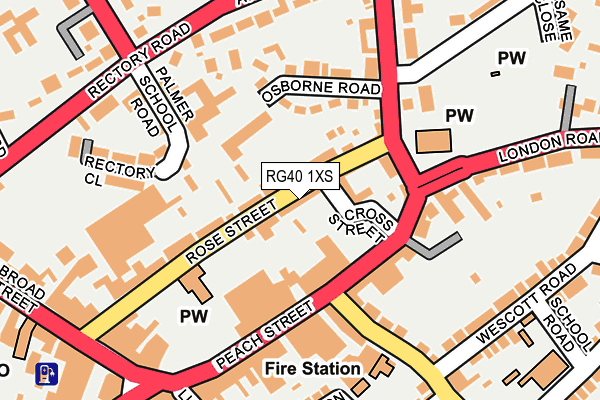 RG40 1XS map - OS OpenMap – Local (Ordnance Survey)