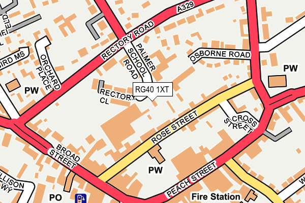 RG40 1XT map - OS OpenMap – Local (Ordnance Survey)