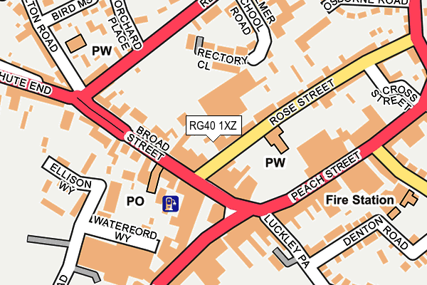 RG40 1XZ map - OS OpenMap – Local (Ordnance Survey)
