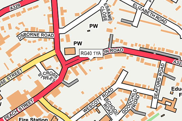 RG40 1YA map - OS OpenMap – Local (Ordnance Survey)