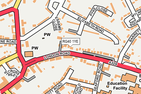 RG40 1YE map - OS OpenMap – Local (Ordnance Survey)