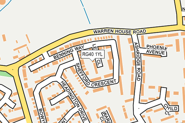 RG40 1YL map - OS OpenMap – Local (Ordnance Survey)