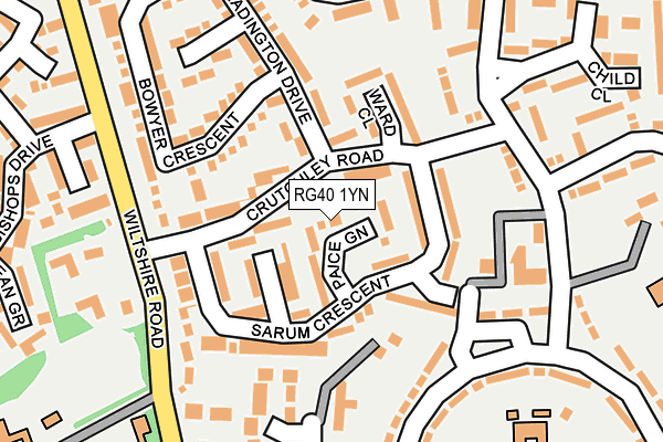 RG40 1YN map - OS OpenMap – Local (Ordnance Survey)