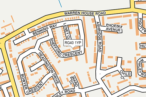 RG40 1YP map - OS OpenMap – Local (Ordnance Survey)