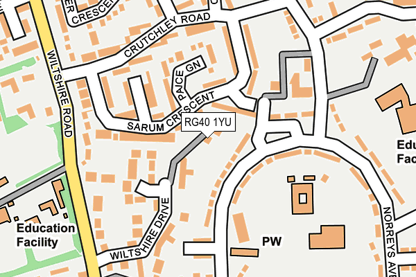 RG40 1YU map - OS OpenMap – Local (Ordnance Survey)