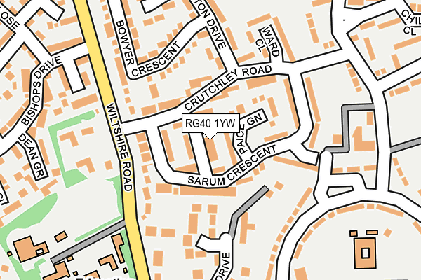 RG40 1YW map - OS OpenMap – Local (Ordnance Survey)