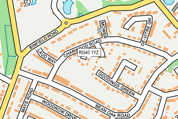 RG40 1YZ map - OS OpenMap – Local (Ordnance Survey)