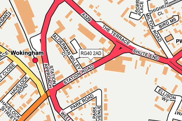 RG40 2AD map - OS OpenMap – Local (Ordnance Survey)
