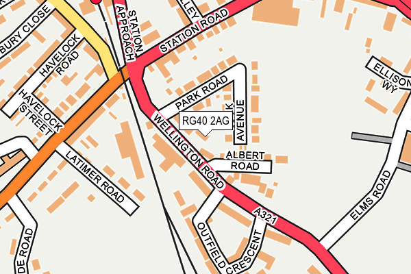 RG40 2AG map - OS OpenMap – Local (Ordnance Survey)