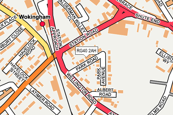 RG40 2AH map - OS OpenMap – Local (Ordnance Survey)