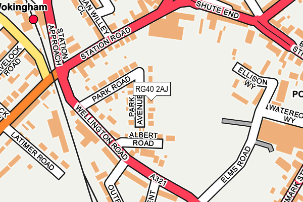 RG40 2AJ map - OS OpenMap – Local (Ordnance Survey)