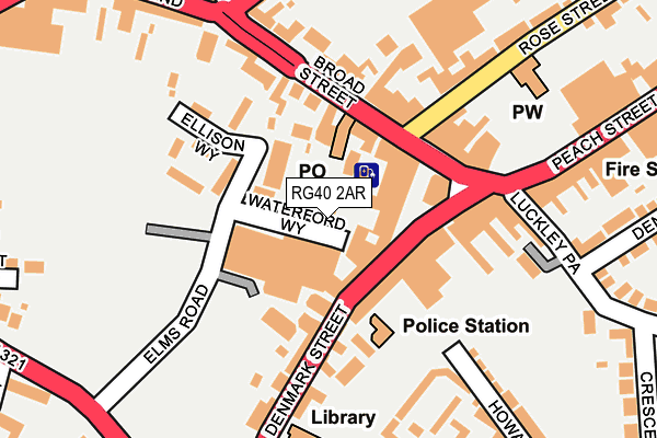 RG40 2AR map - OS OpenMap – Local (Ordnance Survey)