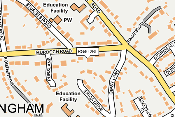 RG40 2BL map - OS OpenMap – Local (Ordnance Survey)