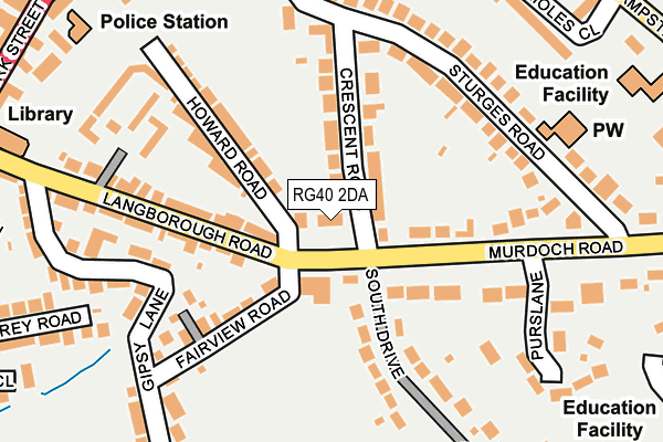 RG40 2DA map - OS OpenMap – Local (Ordnance Survey)