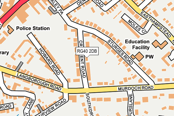 RG40 2DB map - OS OpenMap – Local (Ordnance Survey)