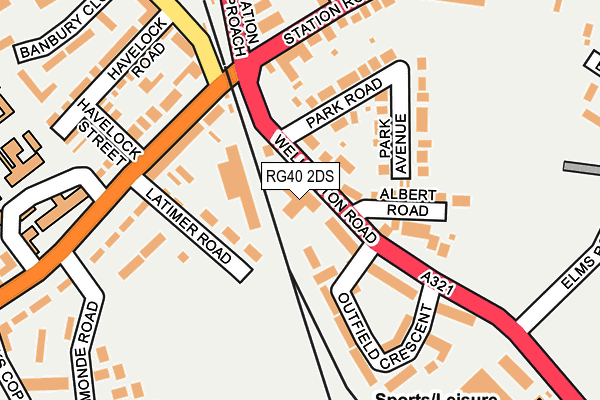 RG40 2DS map - OS OpenMap – Local (Ordnance Survey)