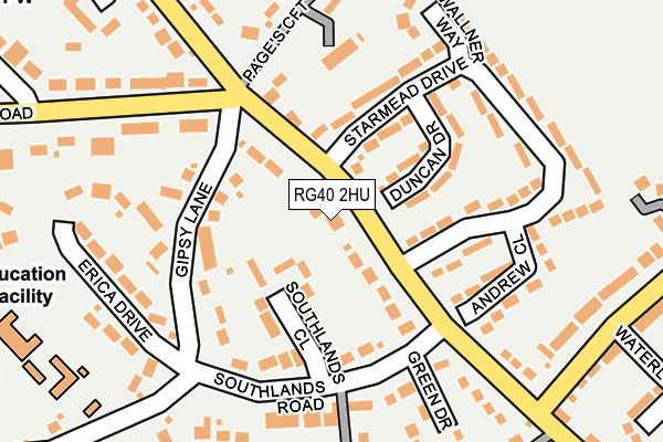 RG40 2HU map - OS OpenMap – Local (Ordnance Survey)