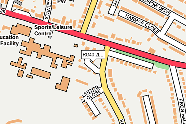 RG40 2LL map - OS OpenMap – Local (Ordnance Survey)