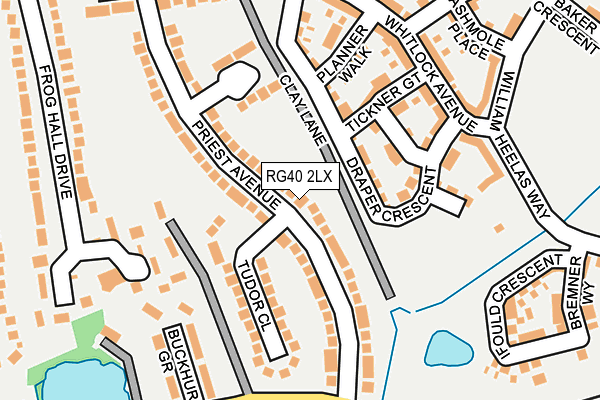 RG40 2LX map - OS OpenMap – Local (Ordnance Survey)