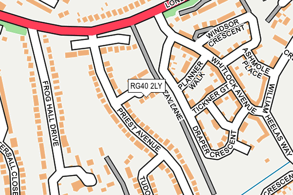 RG40 2LY map - OS OpenMap – Local (Ordnance Survey)