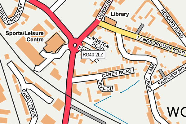 RG40 2LZ map - OS OpenMap – Local (Ordnance Survey)