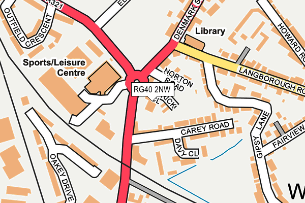 RG40 2NW map - OS OpenMap – Local (Ordnance Survey)