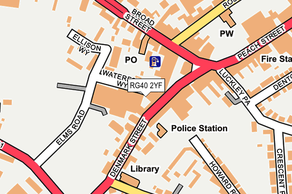 RG40 2YF map - OS OpenMap – Local (Ordnance Survey)