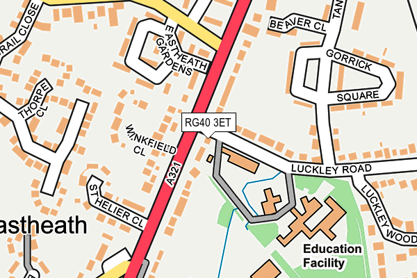 RG40 3ET map - OS OpenMap – Local (Ordnance Survey)