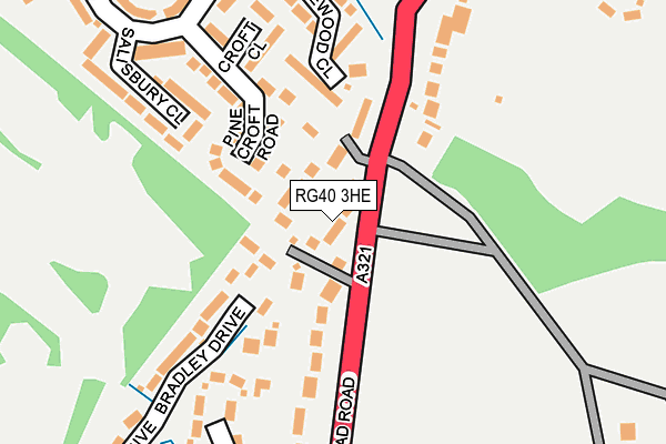 RG40 3HE map - OS OpenMap – Local (Ordnance Survey)