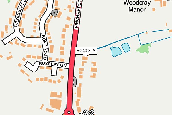 RG40 3JA map - OS OpenMap – Local (Ordnance Survey)
