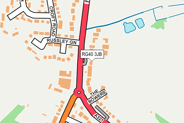 RG40 3JB map - OS OpenMap – Local (Ordnance Survey)