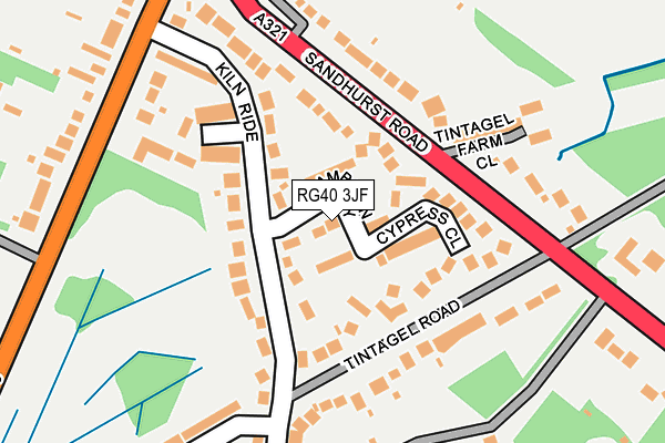 RG40 3JF map - OS OpenMap – Local (Ordnance Survey)