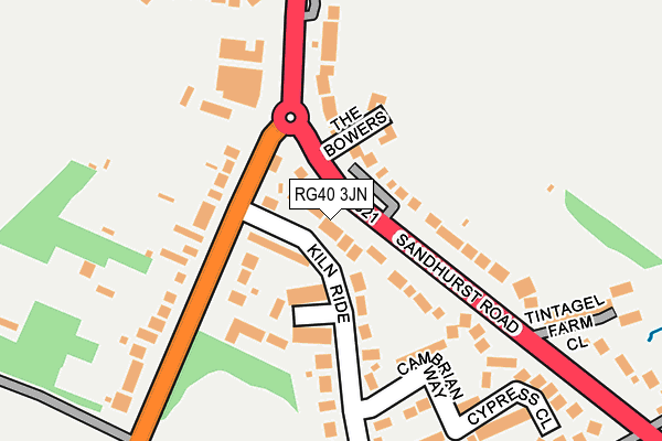 RG40 3JN map - OS OpenMap – Local (Ordnance Survey)