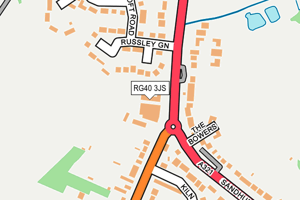 RG40 3JS map - OS OpenMap – Local (Ordnance Survey)