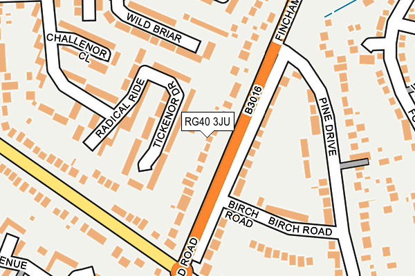 RG40 3JU map - OS OpenMap – Local (Ordnance Survey)