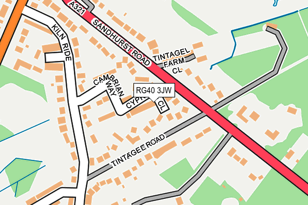 RG40 3JW map - OS OpenMap – Local (Ordnance Survey)