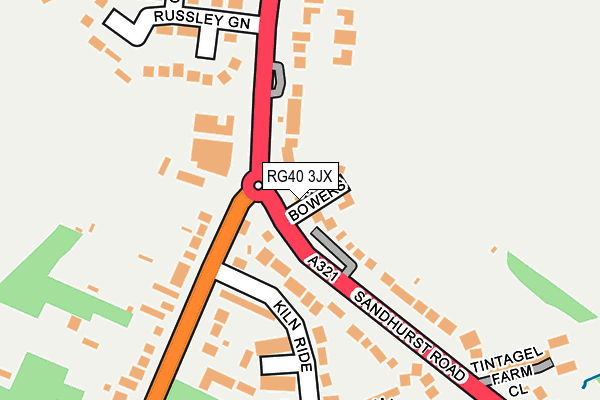 RG40 3JX map - OS OpenMap – Local (Ordnance Survey)