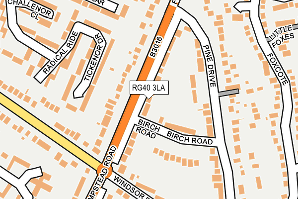 RG40 3LA map - OS OpenMap – Local (Ordnance Survey)