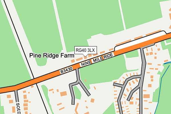 RG40 3LX map - OS OpenMap – Local (Ordnance Survey)