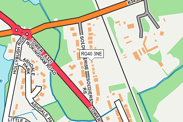 RG40 3NE map - OS OpenMap – Local (Ordnance Survey)